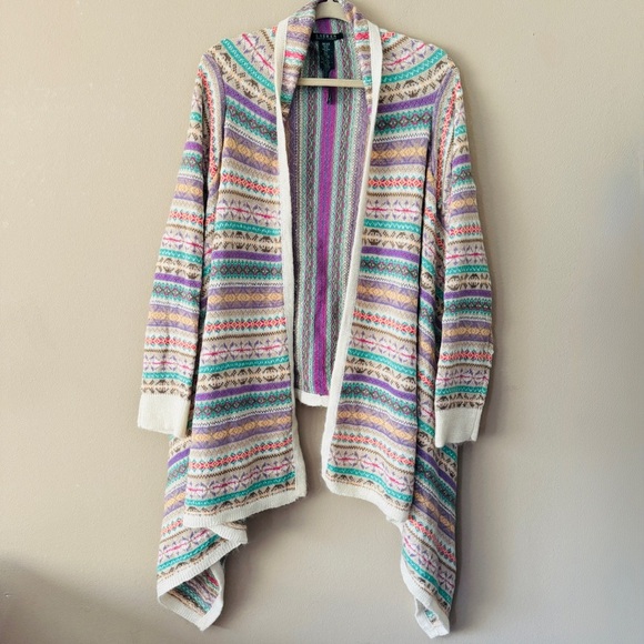 Lauren Ralph Lauren Sweaters - NWT Lauren Ralph Lauren Wool Cashmere Blend Tribal Open Front Cardigan One Size